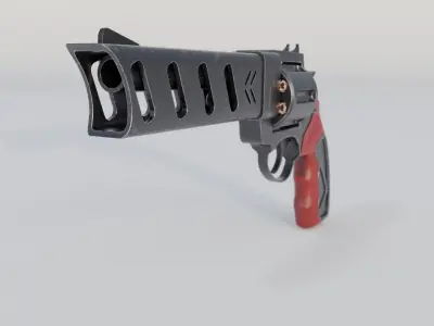 Revolver Low-polly 3D model Low-poly 3D model