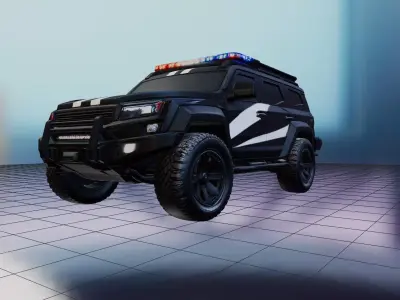Armored Police Tactical SUV Interceptor Vehicle 3D print model
