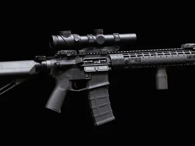 Ar15 AAA 3D Model Game Asset For FPS Low-poly 3D model