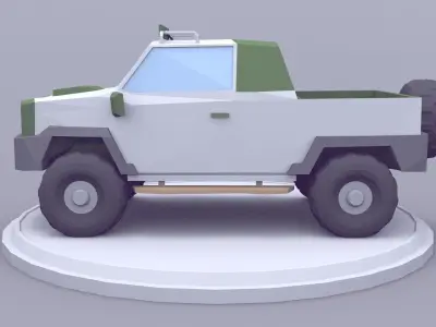 SUV Pickup Truck Lowpoly Low-poly 3D model