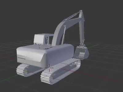 Excavator with tracks 3D model