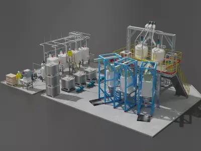 chemical plant - petrochemical plant 3D model