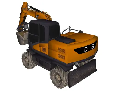 Excavator orange 3D model by wedigitize