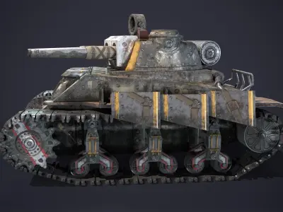 Tank Apocalyptic Low-poly 3D model