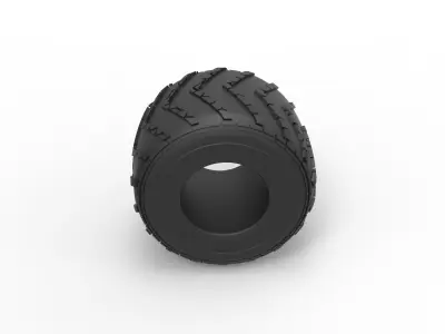 Monster Jam tire 14 Scale 1 to 25 3D print model