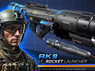 AK9 -  Rocket-Launcher Low-poly 3D model