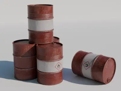 Metal Drum Low-poly 3D model