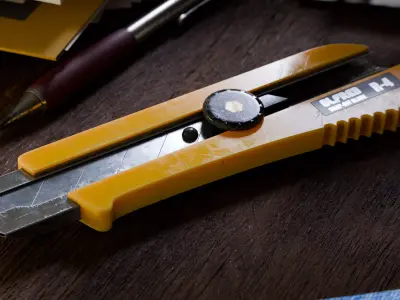 Yellow Box Cutter Knife 3D model