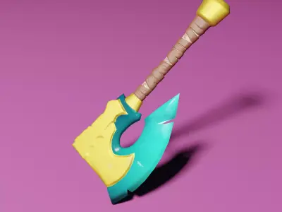 Sinister Death Axe game ready PBR Free low-poly 3D model