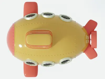 Cartoon Style Submarine 3D model