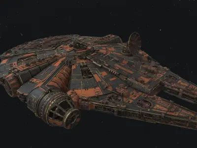 27-5Millennium Falcon Star Wars Spacecraft Free 3D model