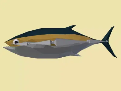 012 Fish Yellowfin Low-poly 3D model