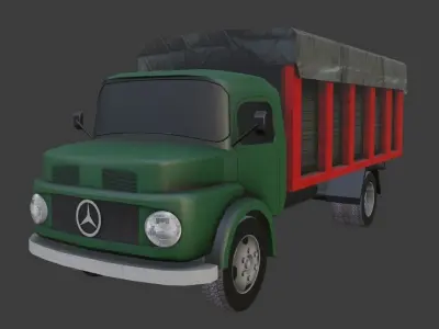 Mercedes Benz Kurzhauber Closed Cargo Low-poly 3D model