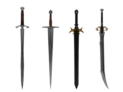 Sword 3D Low poly ready for game asset Free low-poly 3D model