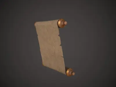 Old Paper Scroll Low-poly 3D model
