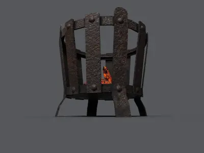 Braizers and lamps pack Low-poly 3D model