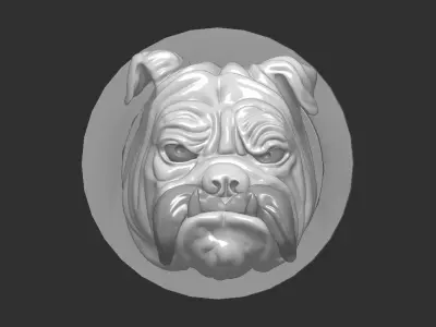 Dog bust wall mounted 3D print model