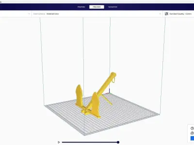 Anchor T piece of metal 3D print model
