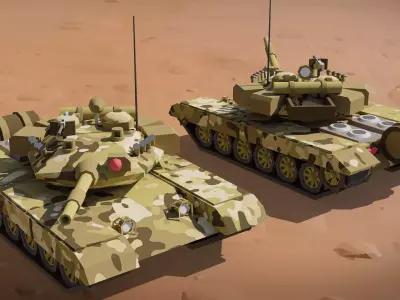 Low Poly Military Base Pack  Low-poly 3D model