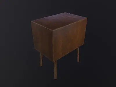 Old Nightstand 3D Model Low-poly 3D model