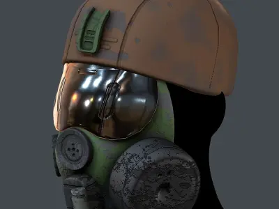 Gas mask helmet 3d model scifi Low-poly  Low-poly 3D model 549