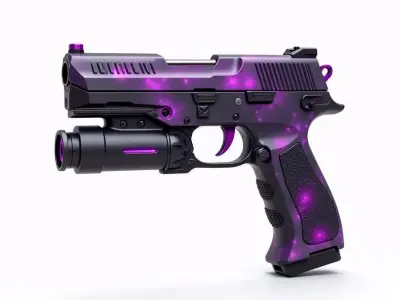 Dark Nebula Pistol 3D Model Cosmic Sidearm Low-poly 3D model