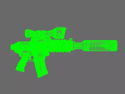 Space Knights AR Style Huntsman Rifle NOHAND 3D print model