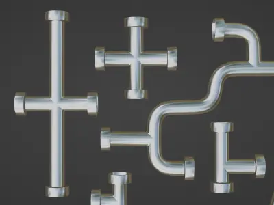 Industrial Pipes Low-poly 3D model from CGTrader