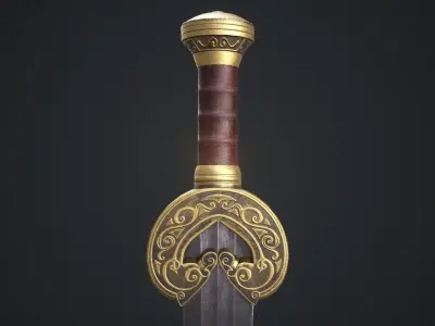 herugrim sword from The lord of the rings Low-poly 3D model