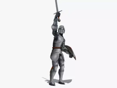 Crusader Animated Low-poly 3D model