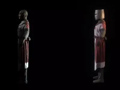 Crusader Knight  Low-poly 3D model
