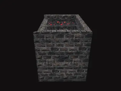 Medieval Forge Low-poly 3D model