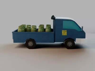 gas truck in Jordan Low-poly 3D model