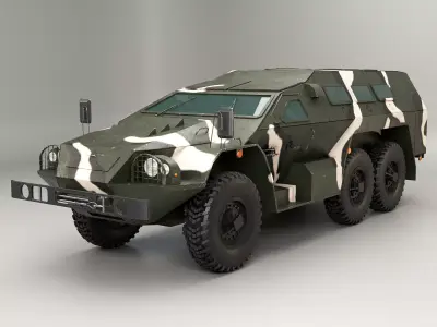 SBA-60-K2 Bulat Camo Low-poly 3D model