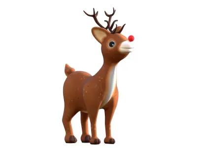Cartoon Reindeer Low-poly 3D model