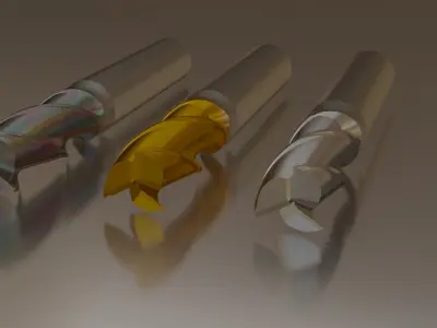 3 flutes end mill 3D model