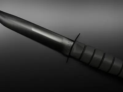 K-Bar Knife sword Low-poly 3D model