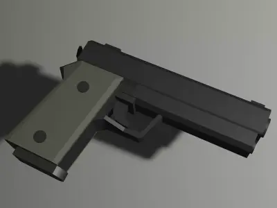 Low Poly Handgun 3D Model Low-poly 3D model