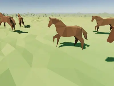 Origami Horse Low-poly 3D model