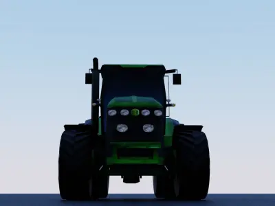 Low poly Modern Heavy Agriculture Tractor Low-poly 3D model Low-poly 3D model