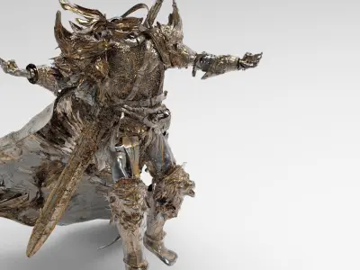 Headless wizard armor set with sword 3D model