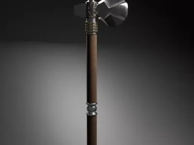 War Hammer with ornament 3D model