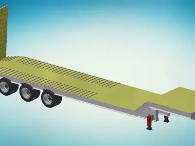 Low Bed Semi Trailer 3D print model