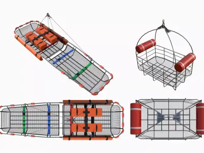 Coast Guard hoist stretcher and Basket   3D model