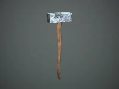 sledgehammer Low-poly 3D model 2