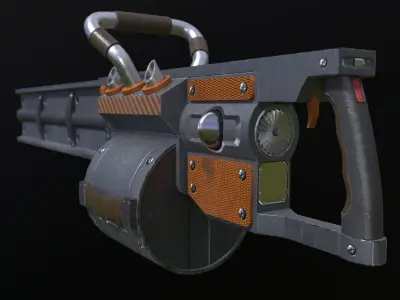 Scifi Heavy Machine Gun PBR Low-poly 3D model