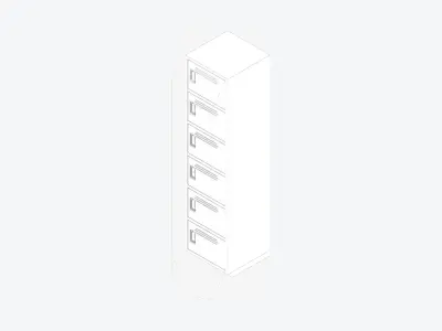 Locker - Plastic - Locka - Classic - Six Tier Low-poly 3D model