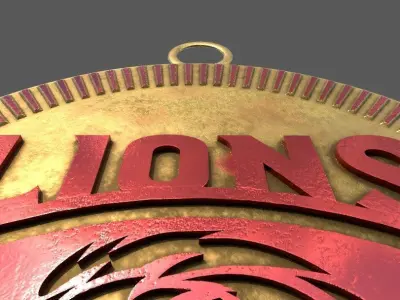  lion pendant 3D print model Low-poly 3D model buy