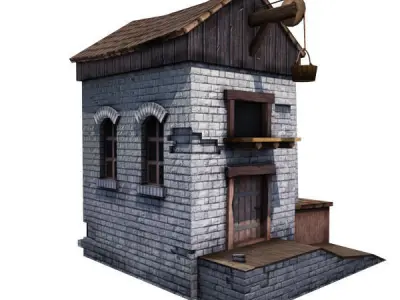 Medieval Building 13 Factory Low-poly 3D model