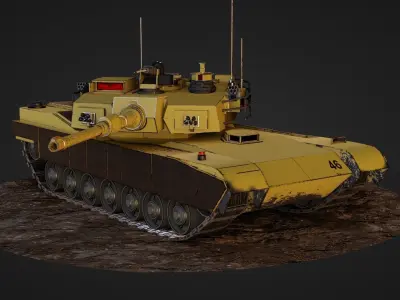 Army tank Low-poly 3D model